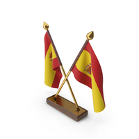 Spain Cloth Two Flags Stand PNG & PSD Images