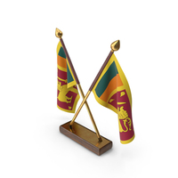 Sri Lanka Cloth Two Flags Stand PNG & PSD Images