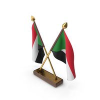 Sudan Cloth Two Flags Stand PNG & PSD Images