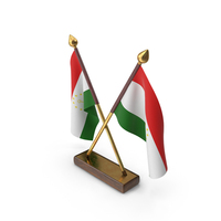 Tajikistan Cloth Two Flags Stand PNG & PSD Images
