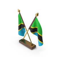 Tanzania Cloth Two Flags Stand PNG & PSD Images