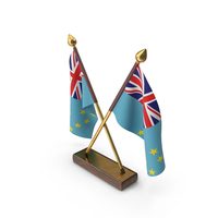 Tuvalu Cloth Two Flags Stand PNG & PSD Images
