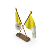 Vatican City Cloth Two Flags Stand PNG & PSD Images