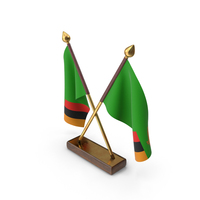 Zambia Cloth Two Flags Stand PNG & PSD Images
