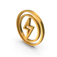 Charging Thunder Power Icon Gold PNG & PSD Images