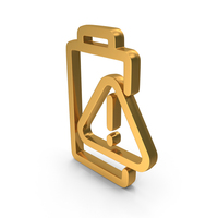 Exclamation Battery Charge Icon Gold PNG & PSD Images