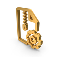 Gold Zip File Setting Icon PNG & PSD Images