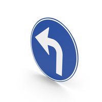 Turkish Signs Turn Left Ahead PNG & PSD Images