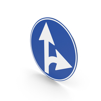 Turkish Signs Proceed Straight Or Turn Right PNG & PSD Images