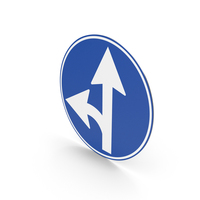 Turkish Signs Proceed Straight Or Turn Left PNG & PSD Images