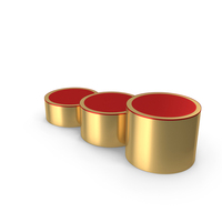 Gold Cylindrical 3 Podium Steps PNG & PSD Images
