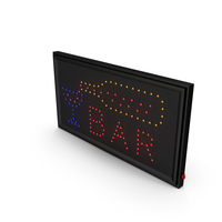 Bar Neon LED Light On Business Sign PNG & PSD Images