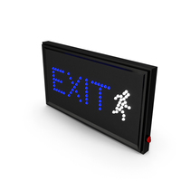 Blue LED Light Exit Sign ON PNG & PSD Images