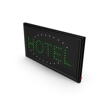 Green Hotel LED Neon Sign ON PNG & PSD Images