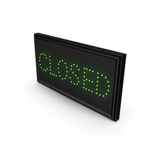Closed Green On LED Light Business Sign PNG & PSD Images