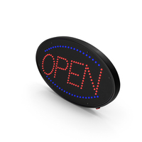 Oval LED Light Business Sign Open ON PNG & PSD Images