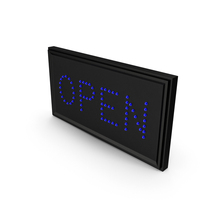 Traditional Rectangle Blue LED Neon Sign Open OFF PNG & PSD Images