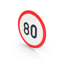 South African Speed Limit Of 80 Sign PNG & PSD Images