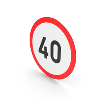 South African Speed Limit Of 40 Sign PNG & PSD Images