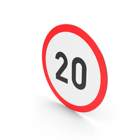 South African Speed Limit Of 20 Sign PNG & PSD Images