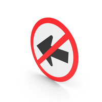 South African Left Turn Prohibited Sign PNG & PSD Images