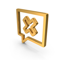 Gold Delete Chat Icon PNG & PSD Images