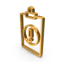 Exclamation Mark Attention Clipboard Icon Gold PNG & PSD Images
