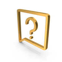 Gold Question Mark In Speech Bubble Icon PNG & PSD Images