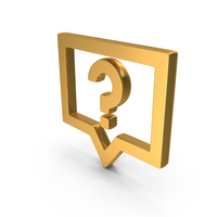 Gold Question Mark In Speech Bubble Icon PNG & PSD Images