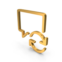 Refresh Message Speech Bubble Icon Gold PNG & PSD Images