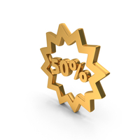 Sale Fifty Percent Off Savings Sale Icon Gold PNG & PSD Images