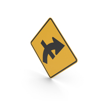 Australian Crossroad Intersection On A Curve To Right Sign PNG & PSD Images
