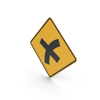 Australian Crossroad Intersection On A Curve To Right Sign PNG & PSD Images