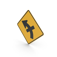 Australian Crossroad Intersection On A Curve To Left Sign PNG & PSD Images