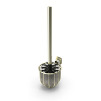 Silver Effect Wall Mounted Toilet Brush Holder With Brush And Hook Taupe PNG & PSD Images