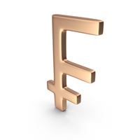 Bronze Swiss Franc Symbol PNG & PSD Images