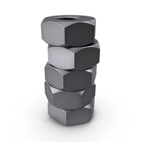 Steel Hex Nuts Stack PNG & PSD Images