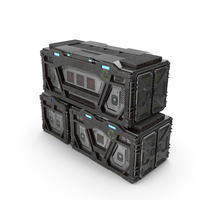 Sci-Fi Container Set Of 3 PNG & PSD Images
