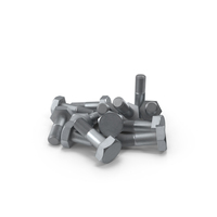 Steel Scratched Hex Bolt Pile PNG & PSD Images
