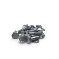Steel Scratched Hex Bolt Set Pile PNG & PSD Images