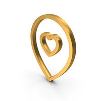 Location Map With Heart Map Gold PNG & PSD Images