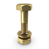 Gold Hex Bolt Set PNG & PSD Images