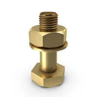 Gold Hex Bolt Set PNG & PSD Images