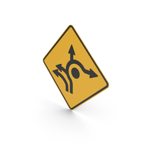 Australian Roundabout Directional Lanes Sign PNG & PSD Images