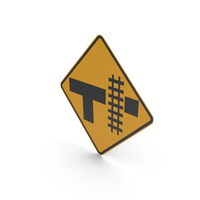 Australian Railway Level Crossing On T junction (Right) Sign PNG & PSD Images