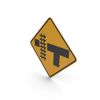 Australian Railway Level Crossing On T junction (Left) Sign PNG & PSD Images