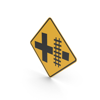Australian Signs Railway Level Crossing on Crossroad Right PNG & PSD Images