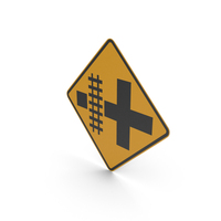 Australian Railway Level Crossing On Crossroad (Left) Sign PNG & PSD Images