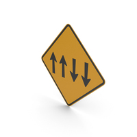Australian Lane Allocation Ahead (Four Way Traffic) Sign PNG & PSD Images