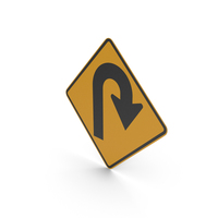 Australian Hairpin Curve To Right Sign PNG & PSD Images